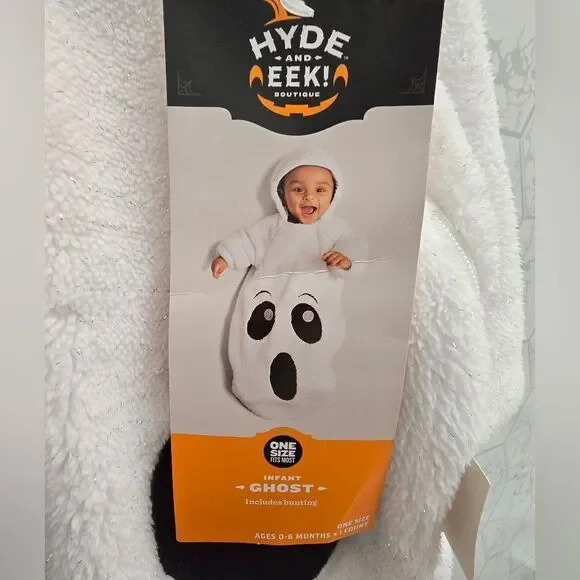 Baby Boys Girls Hyde and Eek GHOST Bunting Halloween Costume Size 0-6 Months NWT - Picture 5 of 8